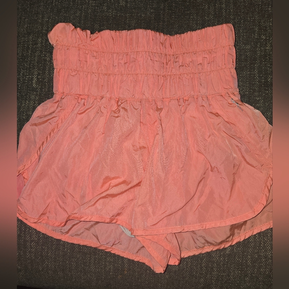 FP Movement by Free People Peach Ruffled Athletic Shorts